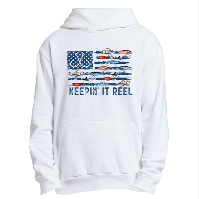 Keepin It Reel Fishing Lure Flag Fisherman Bass Fishing Urban Pullover Hoodie