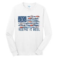 Keepin It Reel Fishing Lure Flag Fisherman Bass Fishing Tall Long Sleeve T-Shirt