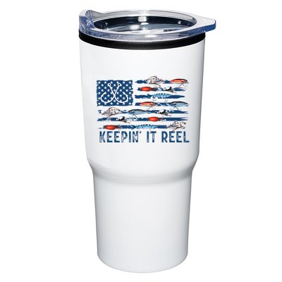 Keepin It Reel Fishing Lure Flag Fisherman Bass Fishing Tumbler