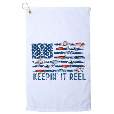 Keepin It Reel Fishing Lure Flag Fisherman Bass Fishing Golf Towel
