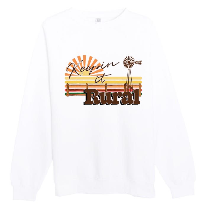 Keeping it Rural - agriculture farming Premium Crewneck Sweatshirt