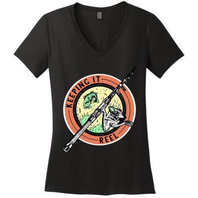 Keeping It Reel Fishing Women's V-Neck T-Shirt