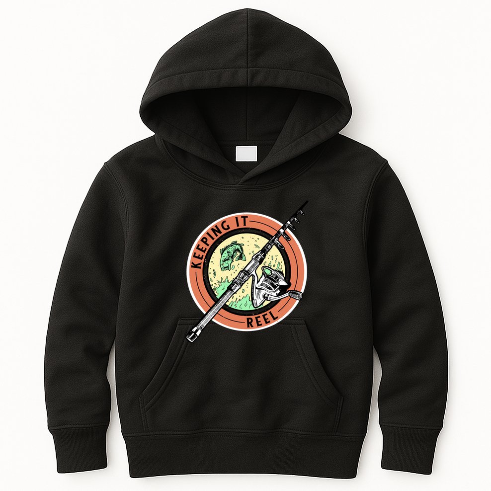 Keeping It Reel Fishing Kids Hoodie