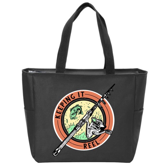 Keeping It Reel Fishing Zip Tote Bag