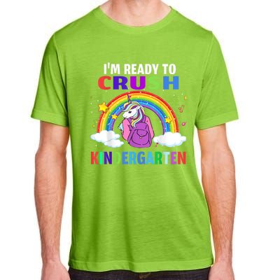 Kids Im Ready To Crush Kindergarten Unicorn Back To School Adult ChromaSoft Performance T-Shirt