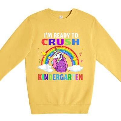 Kids Im Ready To Crush Kindergarten Unicorn Back To School Premium Crewneck Sweatshirt