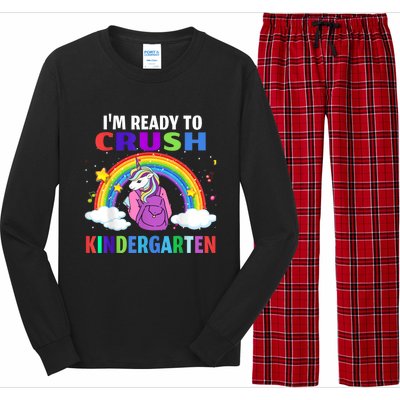 Kids Im Ready To Crush Kindergarten Unicorn Back To School Long Sleeve Pajama Set