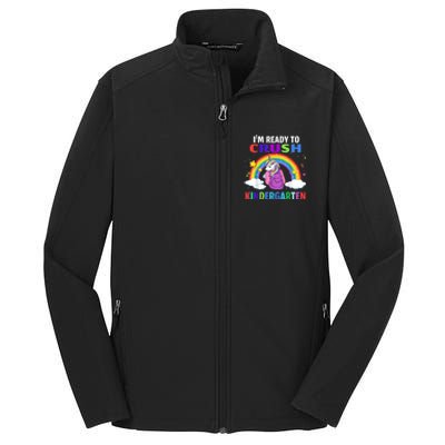 Kids Im Ready To Crush Kindergarten Unicorn Back To School Core Soft Shell Jacket