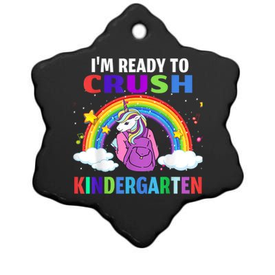 Kids Im Ready To Crush Kindergarten Unicorn Back To School Ceramic Star Ornament