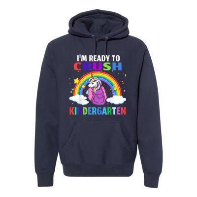 Kids Im Ready To Crush Kindergarten Unicorn Back To School Premium Hoodie