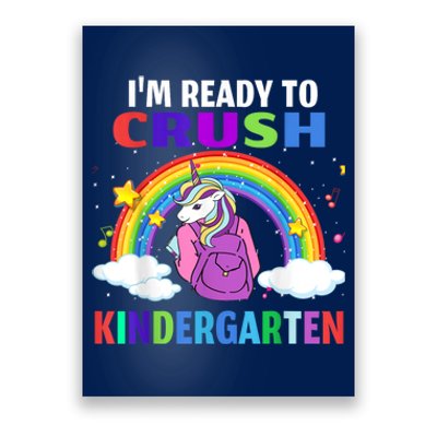 Kids Im Ready To Crush Kindergarten Unicorn Back To School Poster