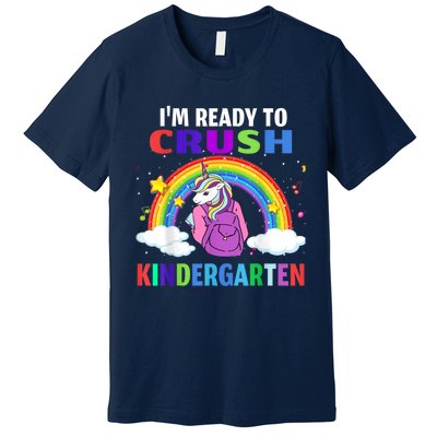 Kids Im Ready To Crush Kindergarten Unicorn Back To School Premium T-Shirt