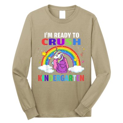 Kids Im Ready To Crush Kindergarten Unicorn Back To School Long Sleeve Shirt