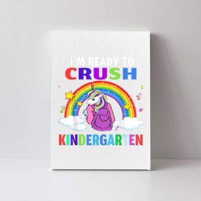 Kids Im Ready To Crush Kindergarten Unicorn Back To School Canvas