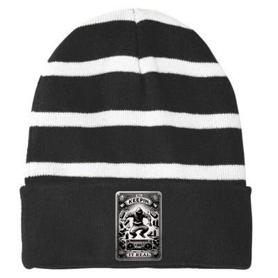 Keepin It Real Striped Beanie with Solid Band