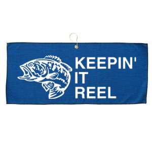 Keeping It Reel Shirts Funny Fishing Sayings Large Microfiber Waffle Golf Towel