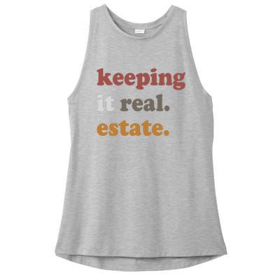 Keeping It Real Estate Realtor Real Estate Agent Ladies PosiCharge Tri-Blend Wicking Tank