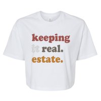 Keeping It Real Estate Realtor Real Estate Agent Bella+Canvas Jersey Crop Tee