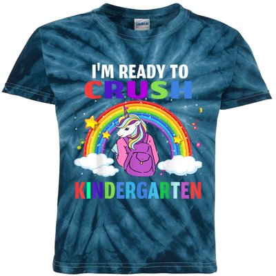 Kids Im Ready To Crush Kindergarten Unicorn Back To School Kids Tie-Dye T-Shirt