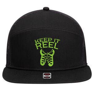 Keep It Reel Irish Dance St Patricks Day Ceili Dancer Girl 7 Panel Mesh Trucker Snapback Hat