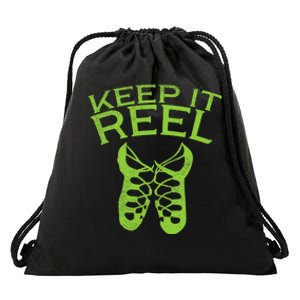 Keep It Reel Irish Dance St Patricks Day Ceili Dancer Girl Drawstring Bag