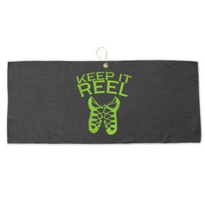 Keep It Reel Irish Dance St Patricks Day Ceili Dancer Girl Large Microfiber Waffle Golf Towel