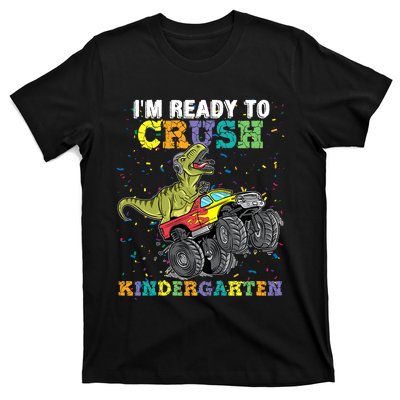 Kids Im Ready To Crush Kindergarten Monster Truck Dinosaur Boy T-Shirt