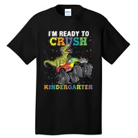 Kids Im Ready To Crush Kindergarten Monster Truck Dinosaur Boy Tall T-Shirt