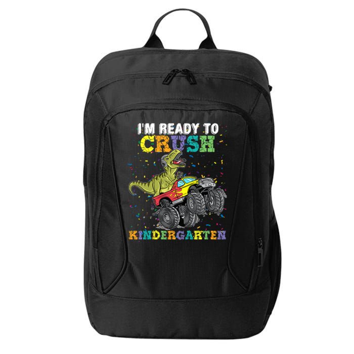 Kids Im Ready To Crush Kindergarten Monster Truck Dinosaur Boy City Backpack