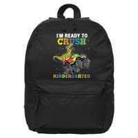 Kids Im Ready To Crush Kindergarten Monster Truck Dinosaur Boy 16 in Basic Backpack