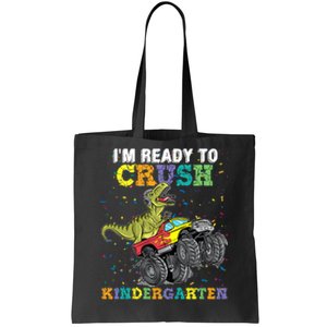 Kids Im Ready To Crush Kindergarten Monster Truck Dinosaur Boy Tote Bag