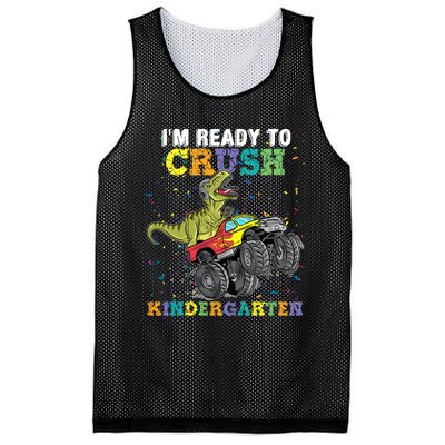 Kids Im Ready To Crush Kindergarten Monster Truck Dinosaur Boy Mesh Reversible Basketball Jersey Tank