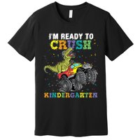 Kids Im Ready To Crush Kindergarten Monster Truck Dinosaur Boy Premium T-Shirt