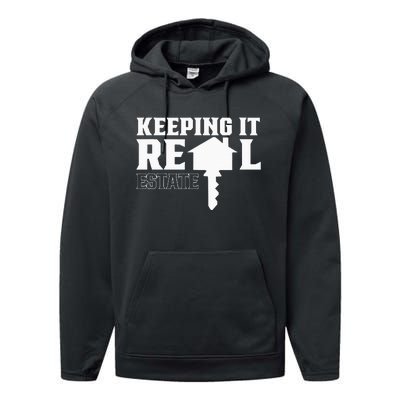 Keeping It Real Estate Broker Agent Seller Realtor Performance Fleece Hoodie