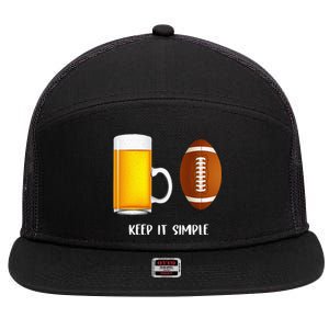 Keep It Simple Beer College Football Funny Common 7 Panel Mesh Trucker Snapback Hat