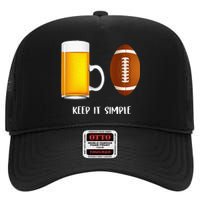 Keep It Simple Beer College Football Funny Common High Crown Mesh Back Trucker Hat