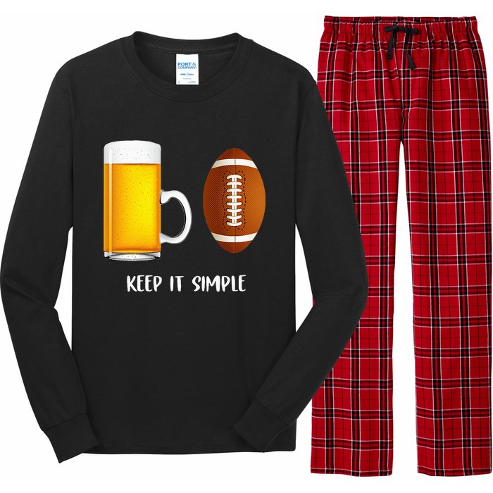 Keep It Simple Beer College Football Funny Common Long Sleeve Pajama Set