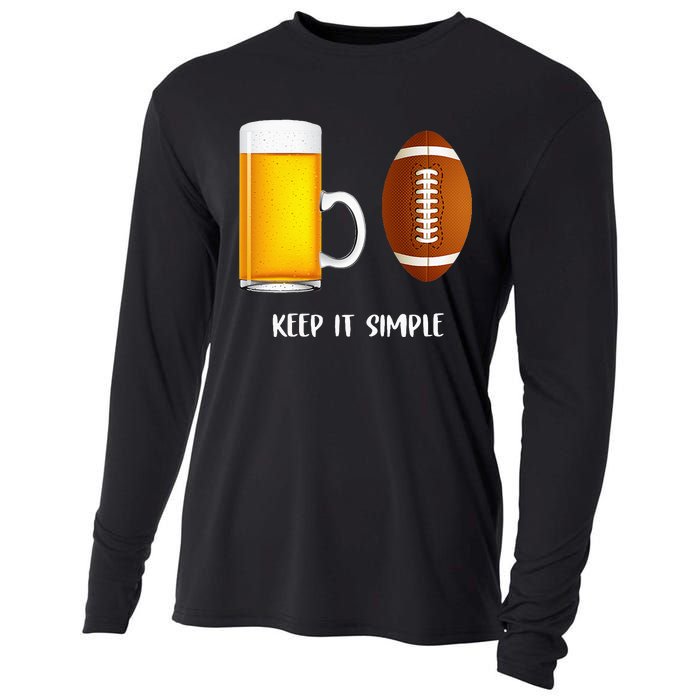 Keep It Simple Beer College Football Funny Common Cooling Performance Long Sleeve Crew