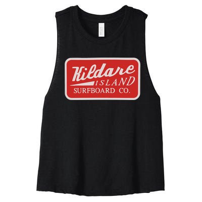 Kildare Island Surfboard Women's Racerback Cropped Tank