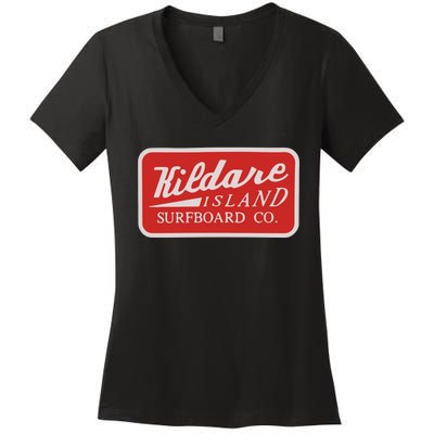 Kildare Island Surfboard Women's V-Neck T-Shirt