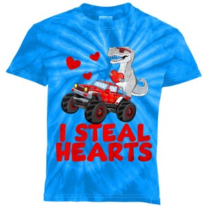 Kids I Steal Hearts Dinosaur Valentines Day For Baby Kids Tie-Dye T-Shirt