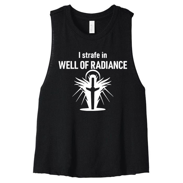 Kimberprime I Strafe In Well Of Radiance Women's Racerback Cropped Tank