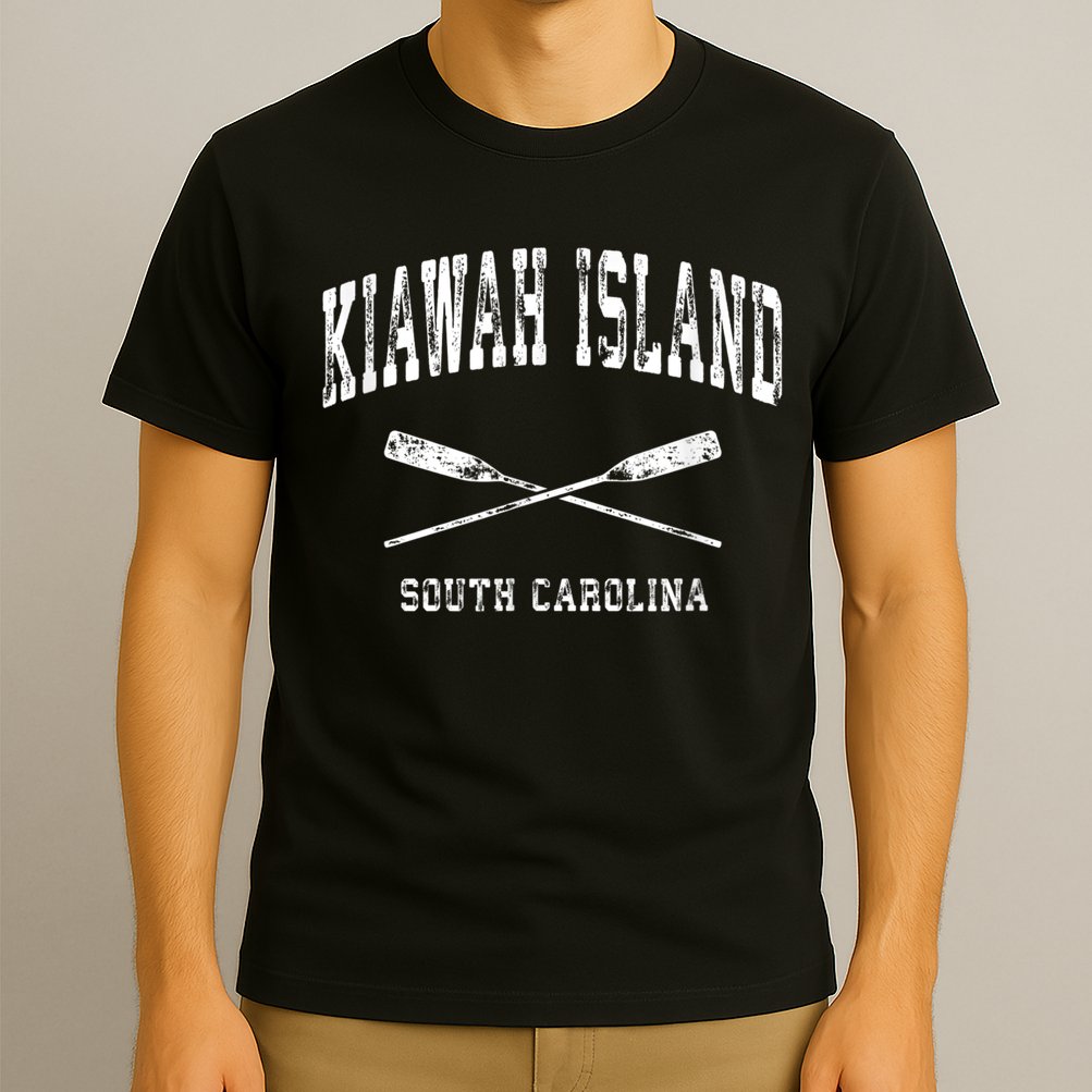 Kiawah Island South Carolina Vintage Nautical Crossed Oars T-Shirt