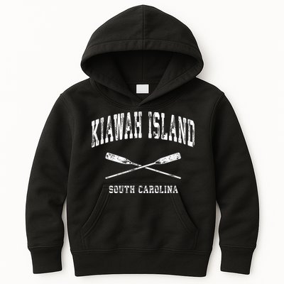 Kiawah Island South Carolina Vintage Nautical Crossed Oars Kids Hoodie