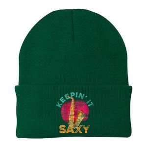 Keepin It Saxy Sax Player Jazz Musician Gifts Saxophone Knit Cap Winter Beanie