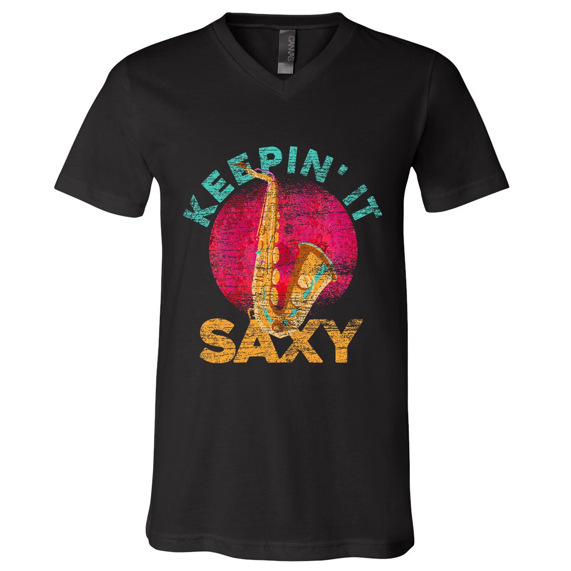 Keepin It Saxy Sax Player Jazz Musician Gifts Saxophone V-Neck T-Shirt