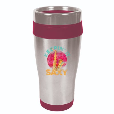 Keepin It Saxy Sax Player Jazz Musician Gifts Saxophone 16oz Travel Tumbler