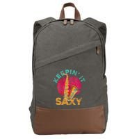 Keepin It Saxy Sax Player Jazz Musician Gifts Saxophone Cotton Canvas Backpack