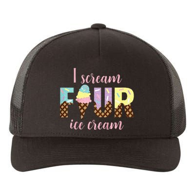 Kids I Scream Four Ice Cream 4th Birthday Yupoong Adult 5-Panel Trucker Hat