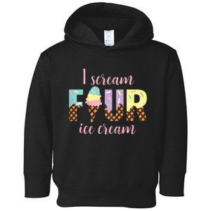 Kids I Scream Four Ice Cream 4th Birthday Toddler Hoodie